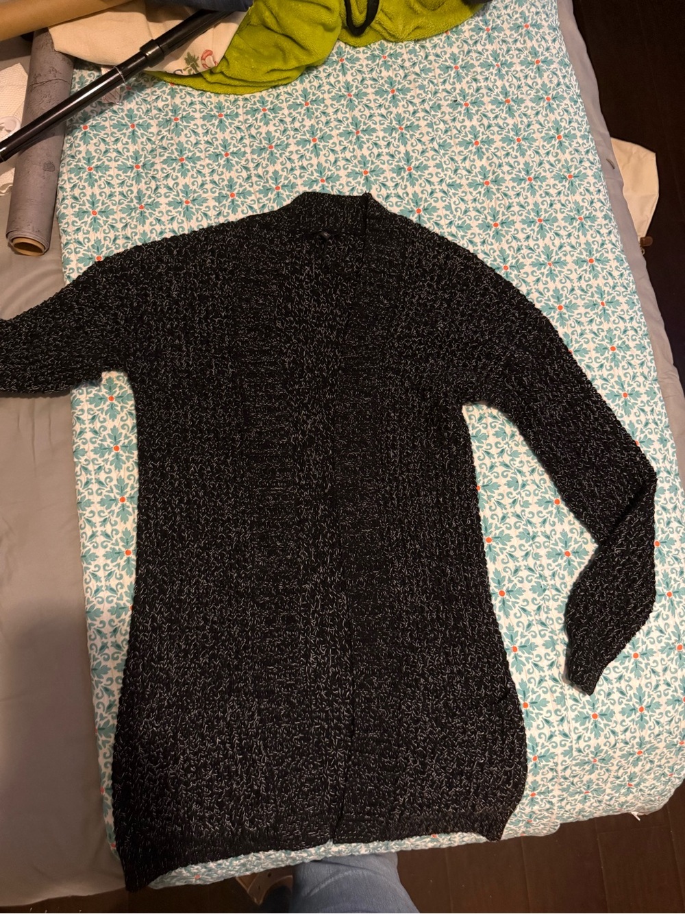 Express Black Marled Cowl Neck Tunic Sweater